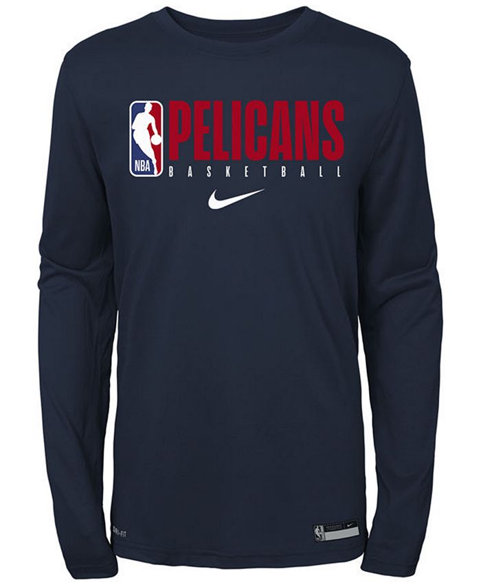 Nike Big Boys New Orleans Pelicans Practice Long Sleeve T Shirt