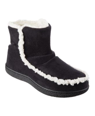 isotoner microsuede bootie slippers with 360 memory foam