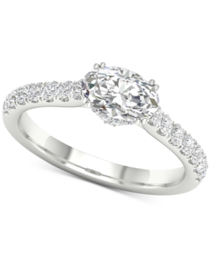 image of Diamond Oval Gallery Halo Engagement Ring (1-1/4 ct. t.w.) in 14k White Gold