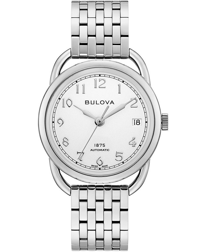 Bulova - Women's Swiss Automatic Joseph Stainless Steel Bracelet Watch 34.5mm