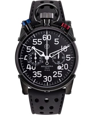 CT Scuderia - Men's Swiss Chronograph Corsa Black Leather Strap Watch 44mm