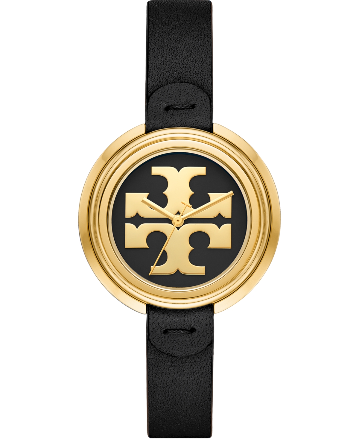 Tory Burch Women's The Miller Black Leather Strap Watch 36mm & Reviews -  All Watches - Jewelry & Watches - Macy's