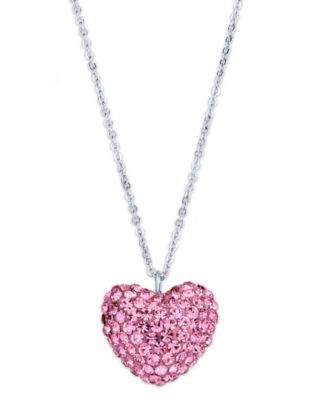 Macy's Pink Cubic Zirconia Puffed Heart 