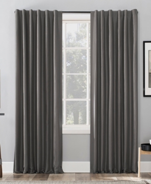 Sun Zero Evelina Faux Silk Thermal Blackout Curtain Panel, 50" X 84" In Grey