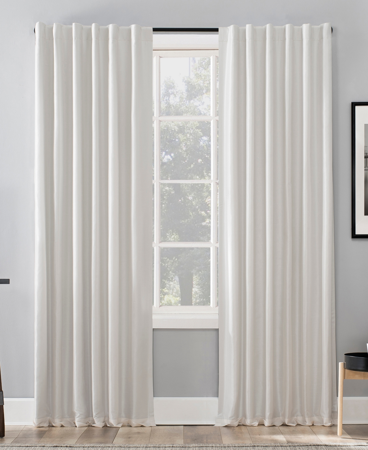 Evelina Faux Dupioni Silk Thermal Extreme 100% Blackout Back Tab Curtain Panel - Blush Pink