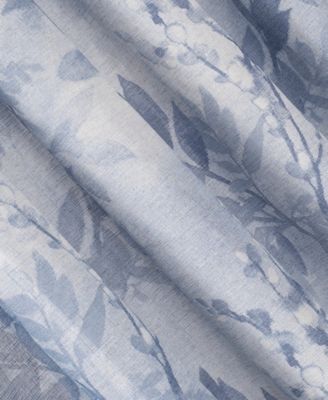 Hilary Watercolor Floral Linen Blend Semi-Sheer Rod Pocket Curtain Panel