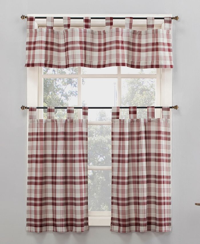 No. 918 Blair Farmhouse Plaid 52" x 36" SemiSheer Kitchen Curtain Set