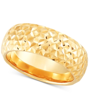 image of Italian Gold Textured Dome Statement Ring in 14k Gold