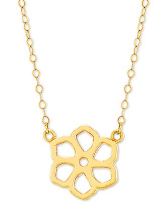 Macy's - Flower Silhouette 17" Pendant Necklace in 14k Gold