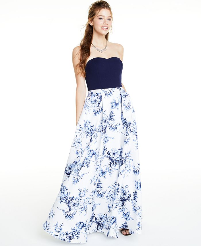 Speechless Juniors' FloralPrint Gown, Created for Macy's Macy's
