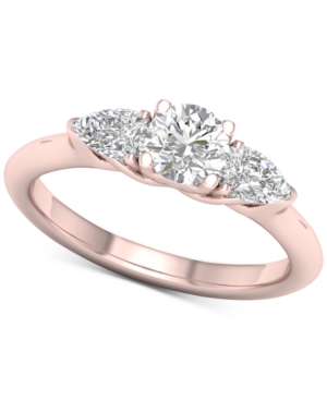 image of Diamond Round & Pear Engagement Ring (1 ct. t.w.) in 14k Rose Gold