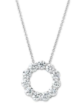 diamond round pendant necklace