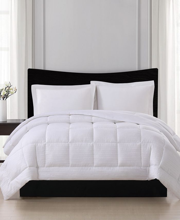 London Fog Embossed Stripe Seersucker Down Alternative Comforter, King