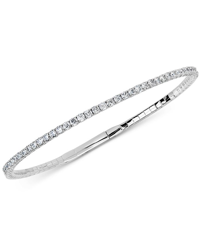 Macy's - Certified Diamond Flexible Bangle Bracelet (1-1/2 ct. t.w.) in 14k White Gold