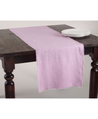 Fringed Linen Design Stone Washed Runner