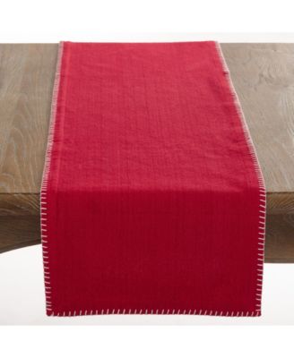 Celena Collection Whip Stitched Design Cotton Table Runner