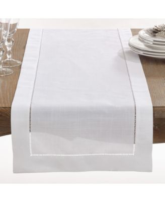 Classic Hemstitch Border Table Runner, 16" x 90"