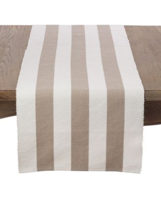 Classic Stripe Design Ribbed Cotton Table Runner
