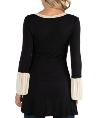 Swing High Low Bell Sleeve Maternity Tunic Top