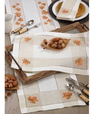 Autumn Design Poly and Linen Blend Runner