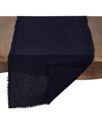 Fringed Linen Design Stone Washed Runner