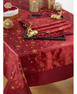 Holiday Runner with Embroidered and Sequined Design, 16" x 108"