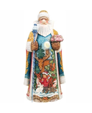 G.debrekht Woodcarved And Hand Painted Remembering Everyone Santa Claus Figurine In Multi