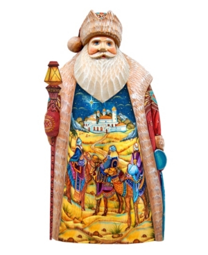 G.debrekht Woodcarved And Hand Painted Three Kings Santa Figurine In Multi