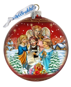 G.debrekht Limited Edition Oversized Christmas Guardian Angel Glass Ball Ornament In Multi