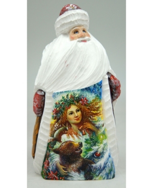 G.debrekht Woodcarved And Hand Painted Santa Cherish Winter Santa Figurine In Multi