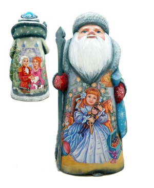 G.debrekht Woodcarved And Hand Painted Nutcracker Clara Santa And Hand Painted In Multi