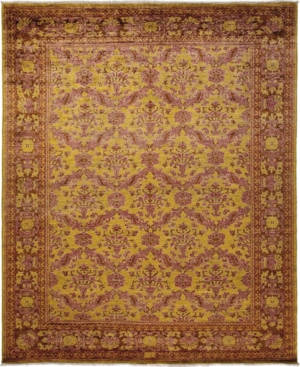 Adorn Hand Woven Rugs Closeout!  One Of A Kind Ooak3631 Caramel 8'2" X 10'1" Area Rug In Lime
