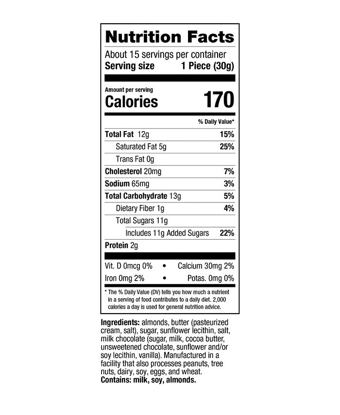 Enstrom Candies Handcrafted 1 lbs Milk Chocolate Traditional Almond