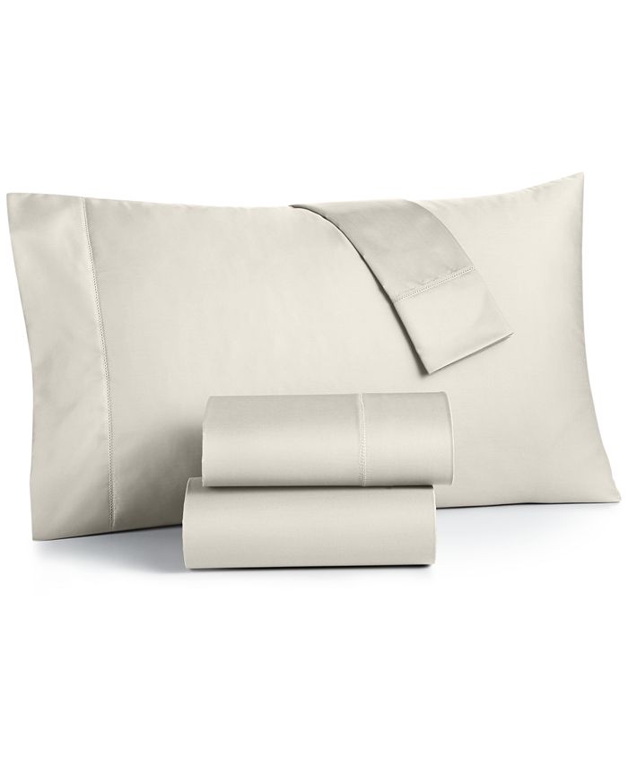 Charter Club Solid 550 Thread Count 100% Cotton 3-Pc. Sheet Set, Twin ...