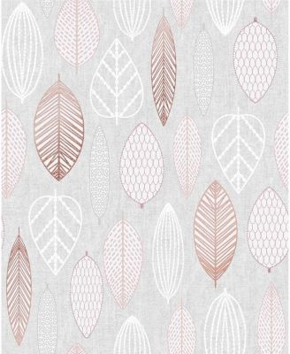 Graham & Brown - Scandi Leaf Pink Wallpaper