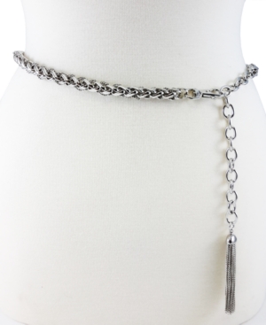 image of Fashion Focus Tubular Twist Chain Belt with Tassel Ornament