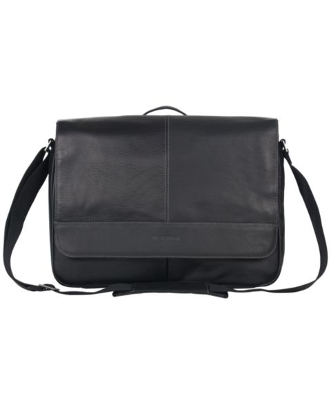 Сумка Kenneth Cole Reaction Colombian Leather Crossbody 15.6" Laptop & Tablet Messenger, цвет: Чёрный