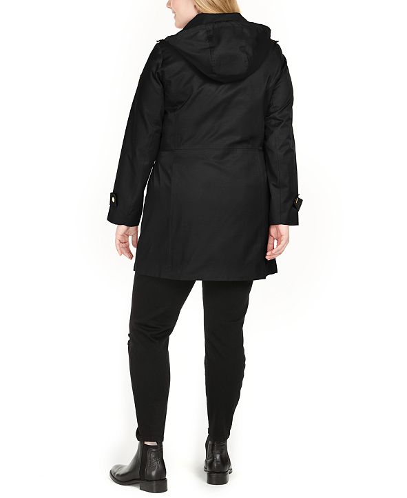 Michael Kors Plus Size Hooded Water-Resistant Raincoat & Reviews ...