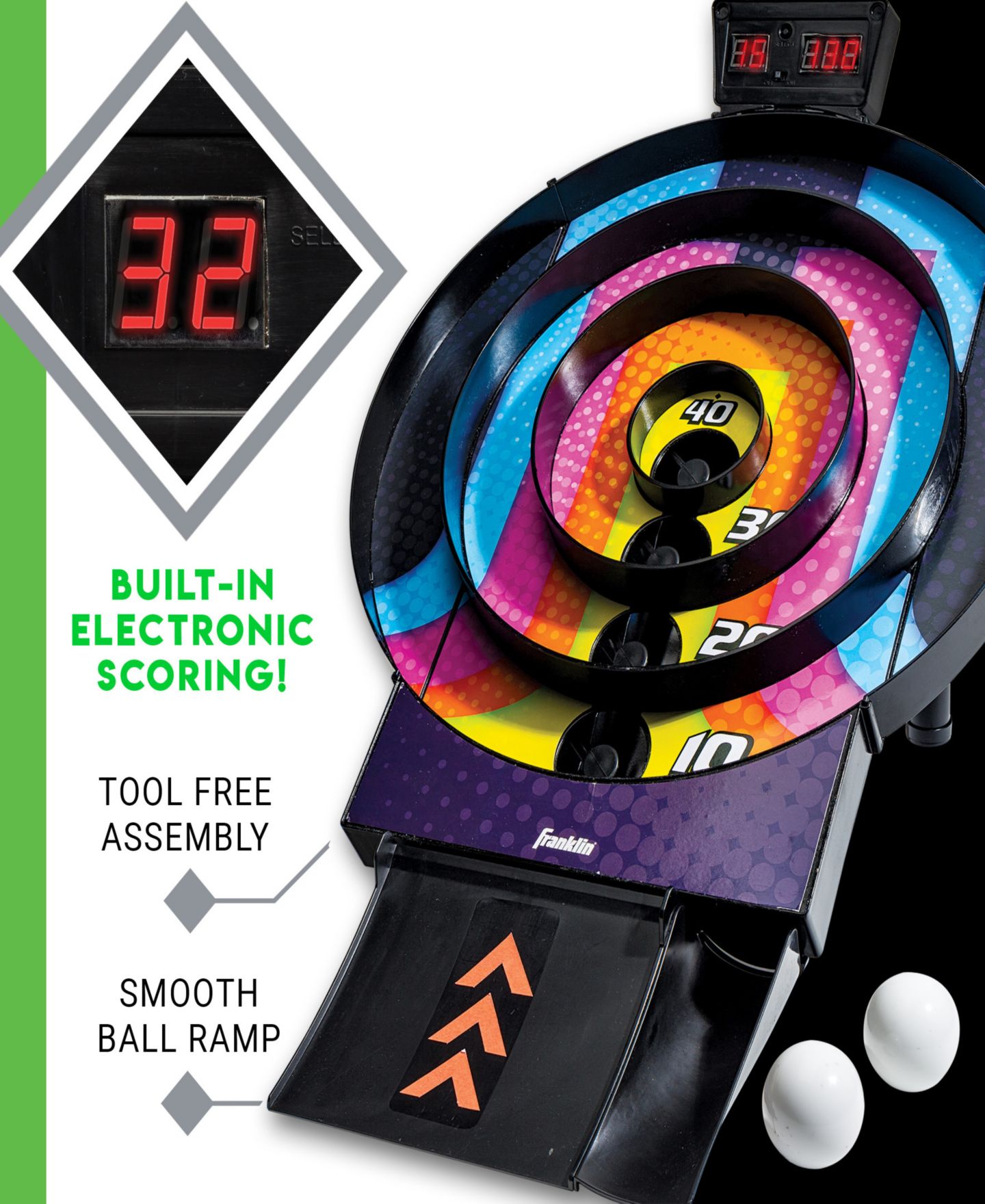 Детская игрушка Franklin Sports Whirlball® Automatic Ball Return Skeeball Game, Ages 6+ — фото 4