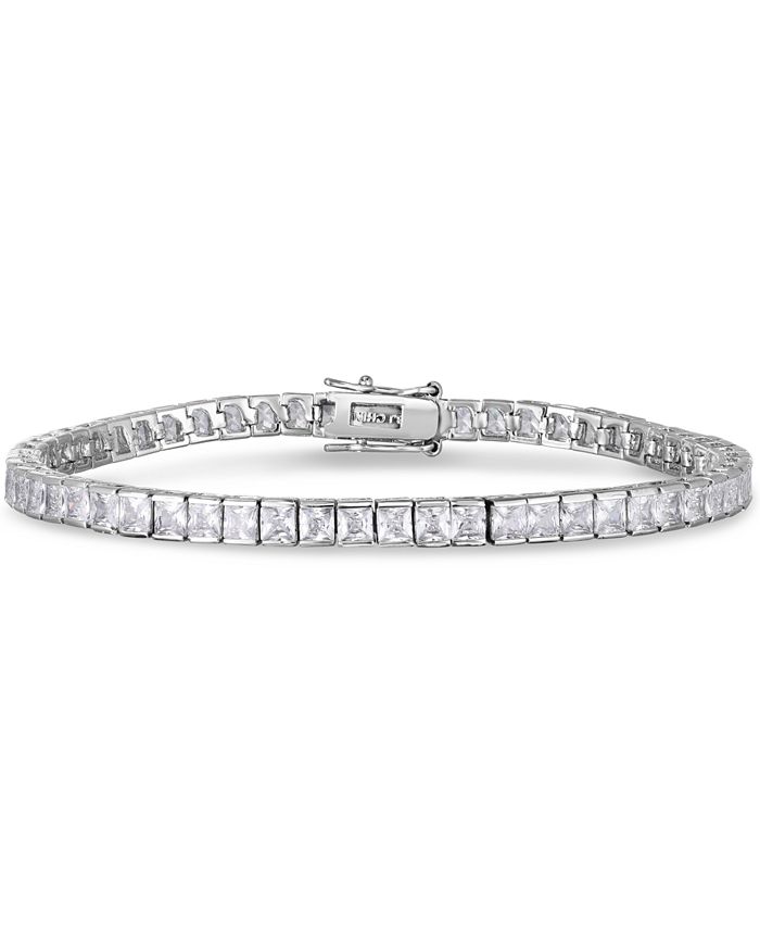 Macy s Cubic Zirconia Rounds Line Bracelet in Silver Plate Macy s