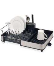 Cibert Dish Drying Rack with Drainboard, 2 Tier Dish Racks for Kitchen  Counter, Black Dish Drainer Set, Kitchen Dish Dryer Rack with Mat, Dish