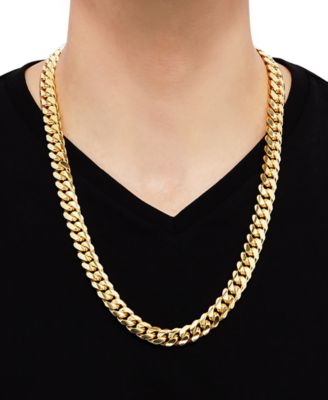 Cuban Link 26" Chain Necklace in 18k Gold-Plated Sterling Silver or Sterling Silver