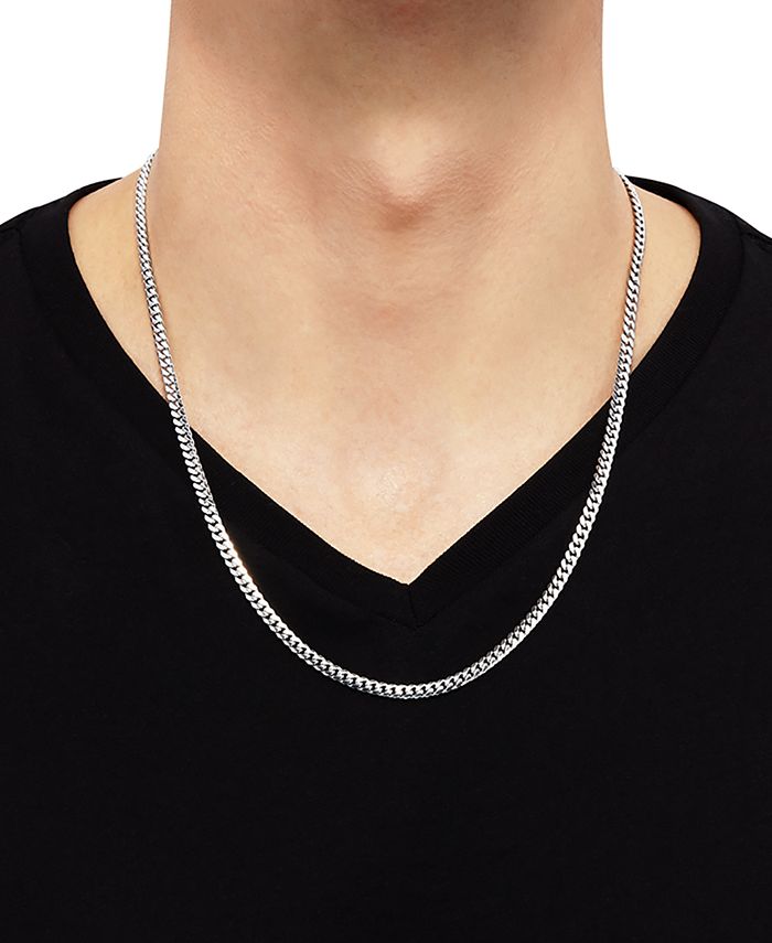 Macys Cuban Link 22 Chain Necklace In Sterling Silver And Reviews Necklaces Jewelry 1224