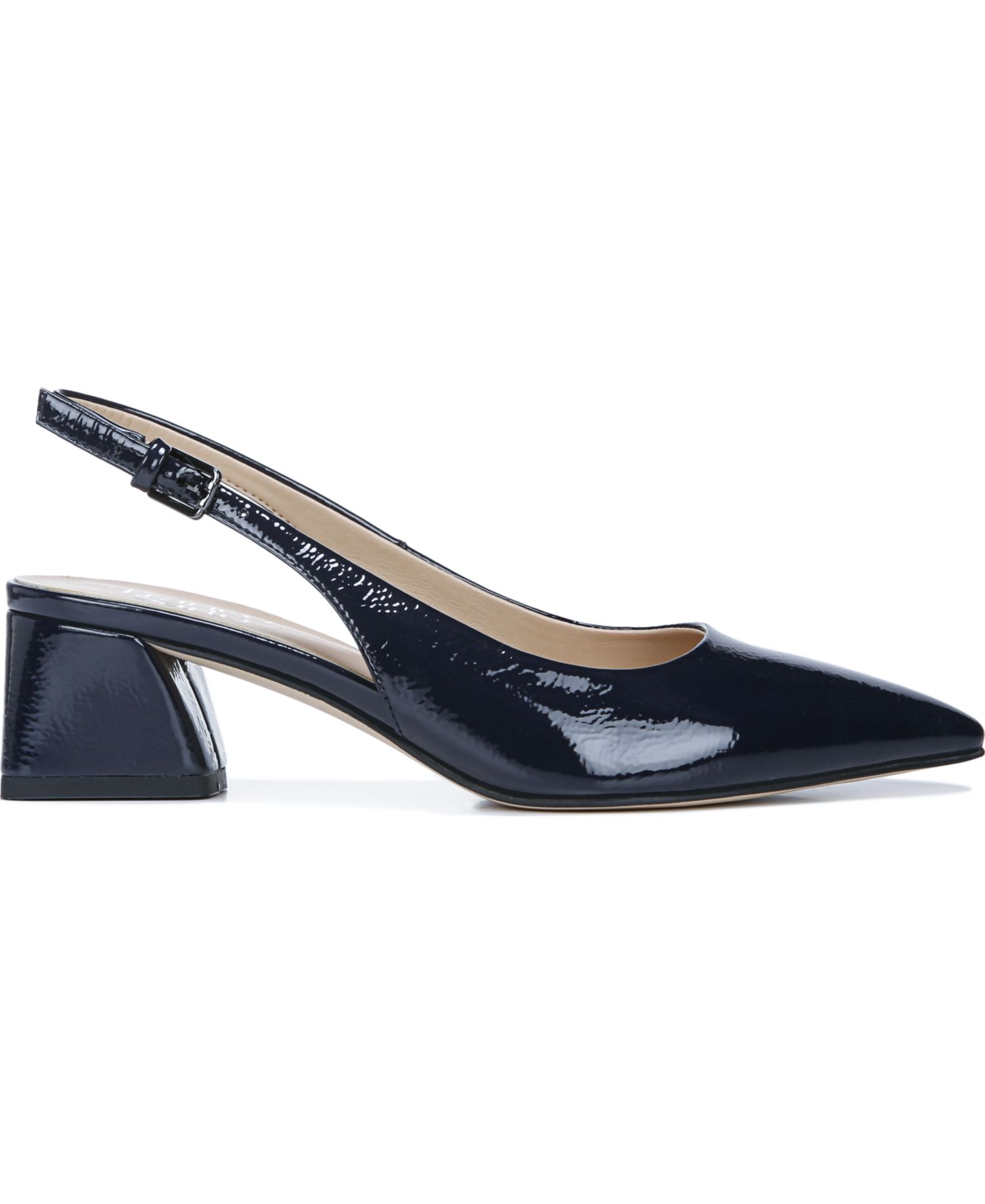 Women's Racer Pointed Toe Block Heel Slingback Pumps