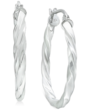 image of Giani Bernini Small Twisted Hoop Earrings in Sterling Silver, 1