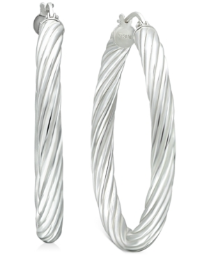 image of Giani Bernini Medium Twisted Tube Hoop Earrings in Sterling Silver, 1.57
