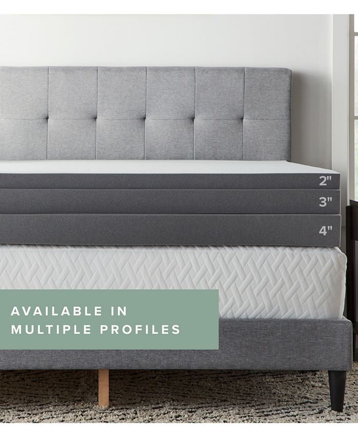 Lucid 4" Bamboo Charcoal Memory Foam Topper, Full Macy's