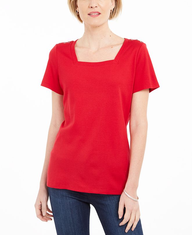 macys white t shirts