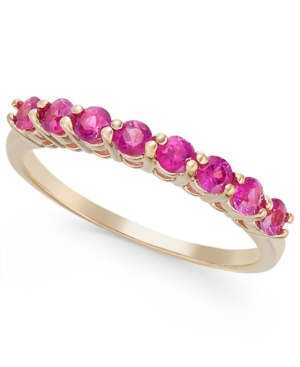 image of Pink Sapphire Band (3/4 ct. t.w.) in 14k Rose Gold