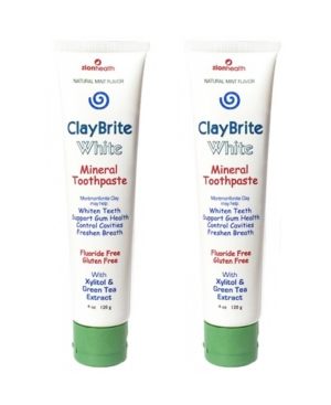 Shop Zion Health Claybrite White Toothpaste, Non Fluoride Set Of 2 Pack, 8oz